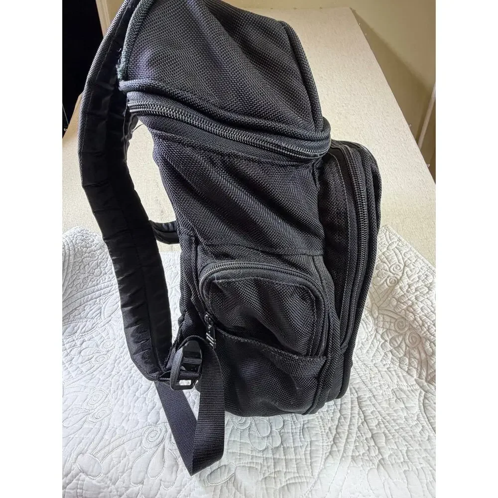 TUMI Alpha Black Ballistic Nylon Travel Laptop Utility Backpack Carryall Pack